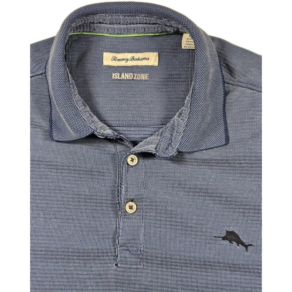 Tommy Bahama IslandZone Polo Shirt Large Blue Modal‎ 37.5 Performance